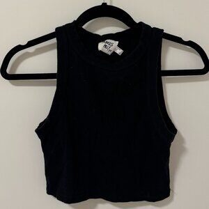 Princess Polly Black Ribbed Crop Top Size US 4